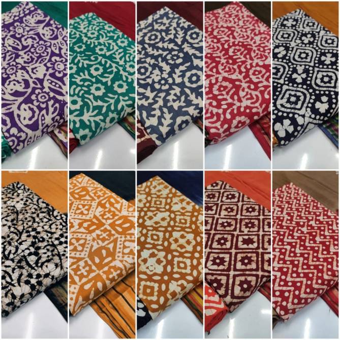 Batik 4 Bandhani Regular Wear Printed Cotton Designer Dress Material Collection
